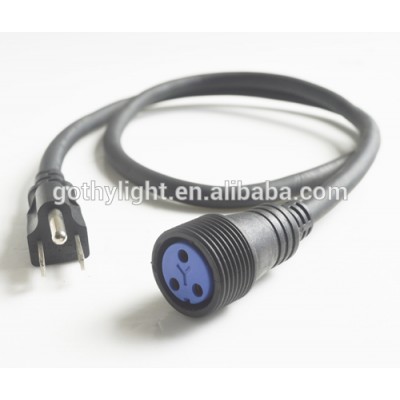 Waterproof Power Cable Adapter IP65 to Edison 1 Meter Long Standard United States Version