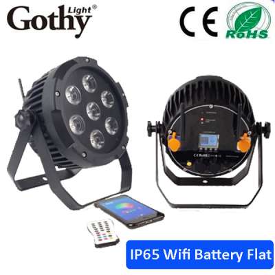 High Power WaterProof 15W 6in1 RGBWA UV battery operated Outdoor wireless LED par IP65